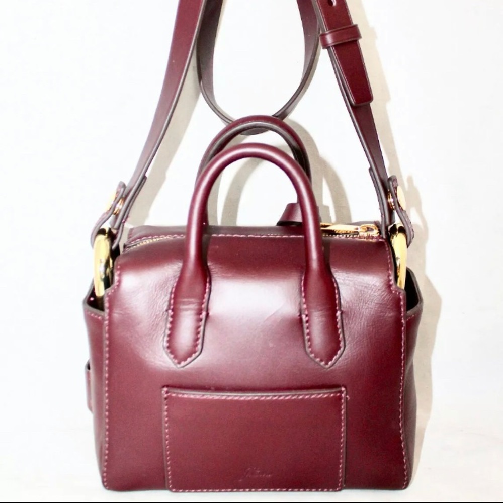 JCrew Mini Harper satchel in burgundy leather